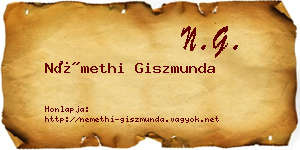 Némethi Giszmunda névjegykártya